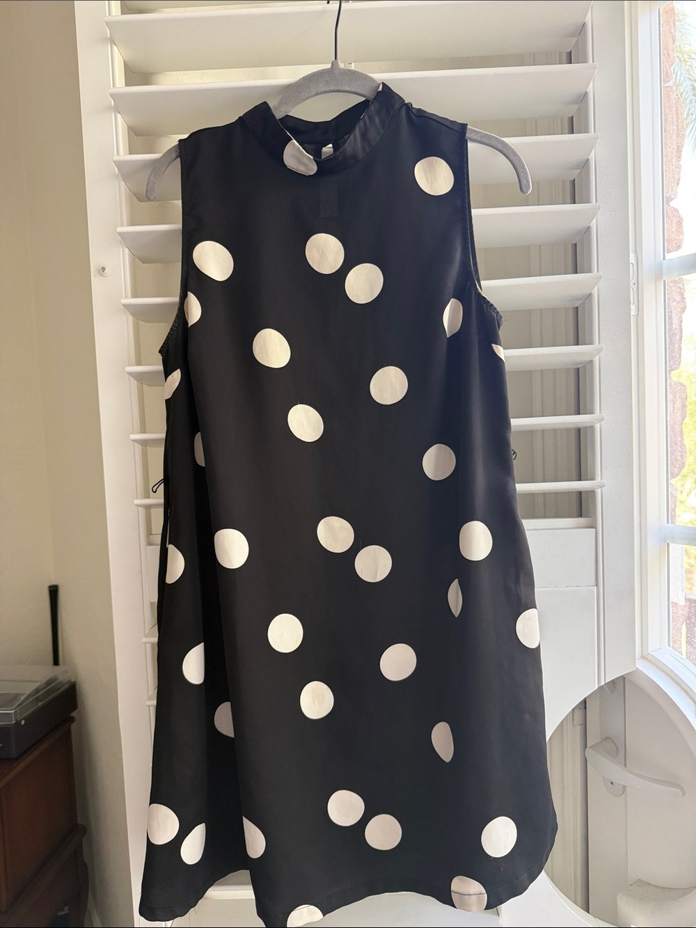 ModCloth Black Dress with White Polka Dots